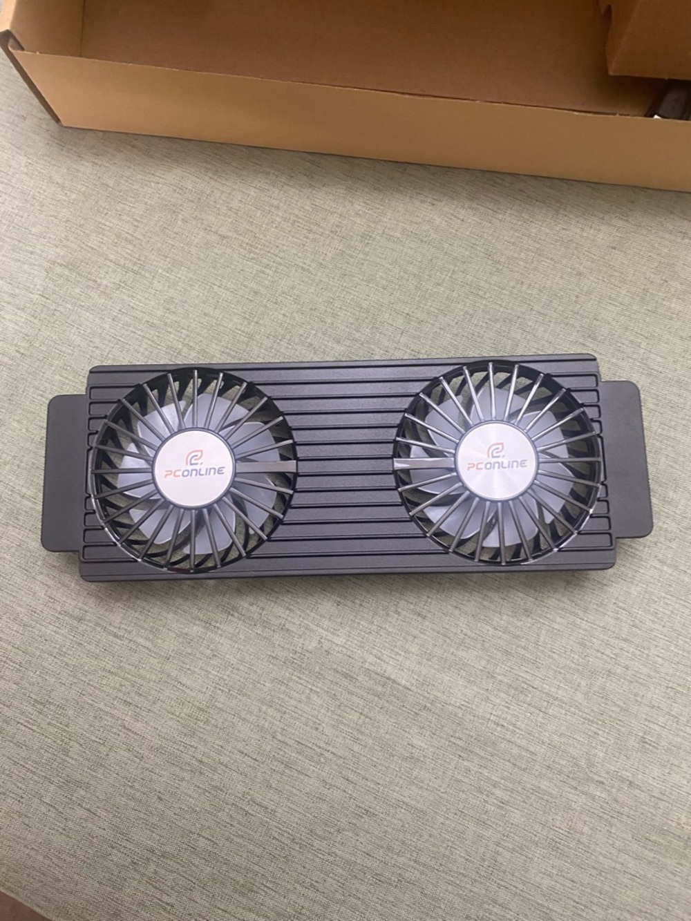 PCONLINE Notebook Radiator Dual Clip-On Cooling Fan - Gray - Picture 3 of 10
